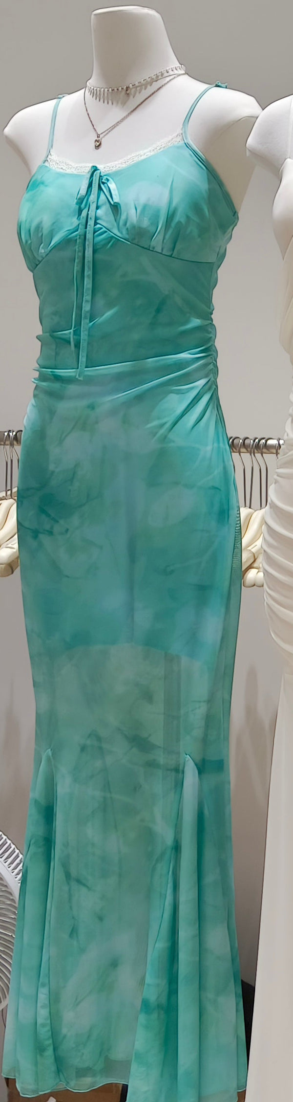 Teal tie-dye cami maxi dress