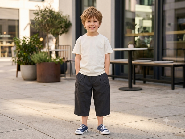 Charcoal Mid-Rise Relaxed Fit Trousers featuring a textured self-design