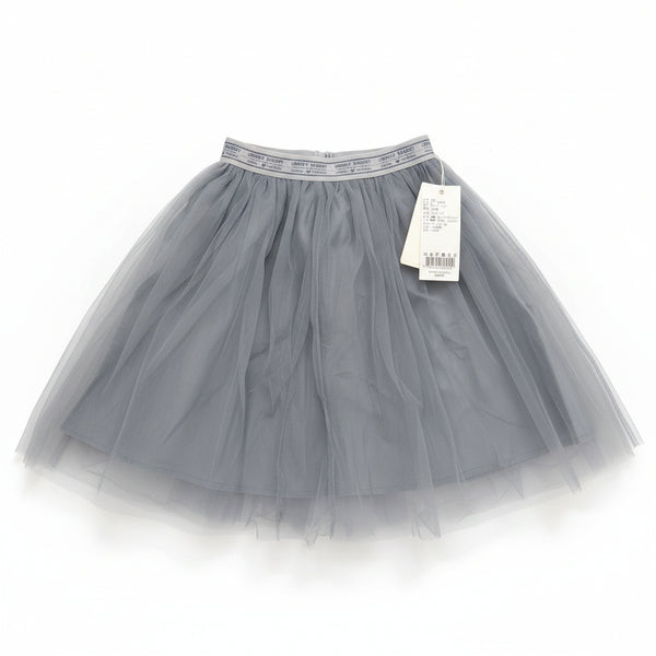 Grey pleated tulle skirt