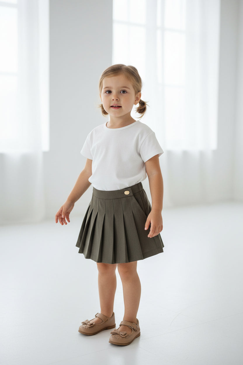 Khaki mini skirt
