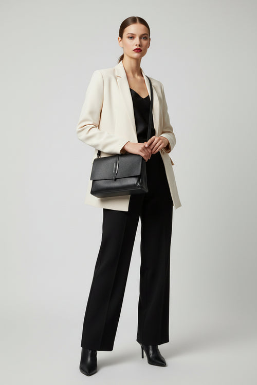 Women Black Solid Swagger Shoulder Bag