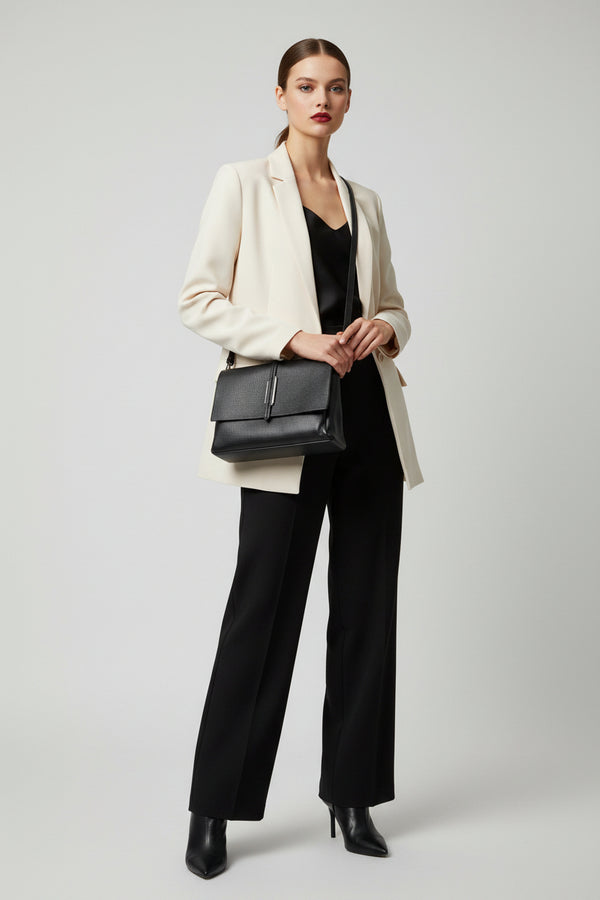 Women Black Solid Swagger Shoulder Bag