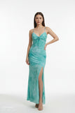 Teal tie-dye cami maxi dress