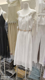 White sleeveless midi dress