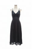 Black Wrap Sleeveless Flowy Midi Dress