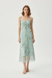 Sage Green floral-print camisole midi dress