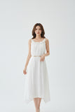 White sleeveless midi dress