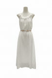 White sleeveless midi dress