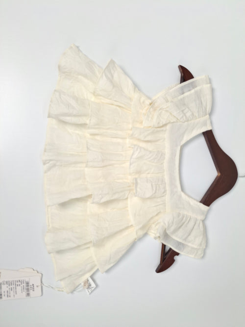 Woven short-sleeved top Frock Dress